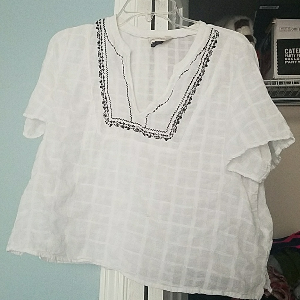 Sheer Embroidered Shirt